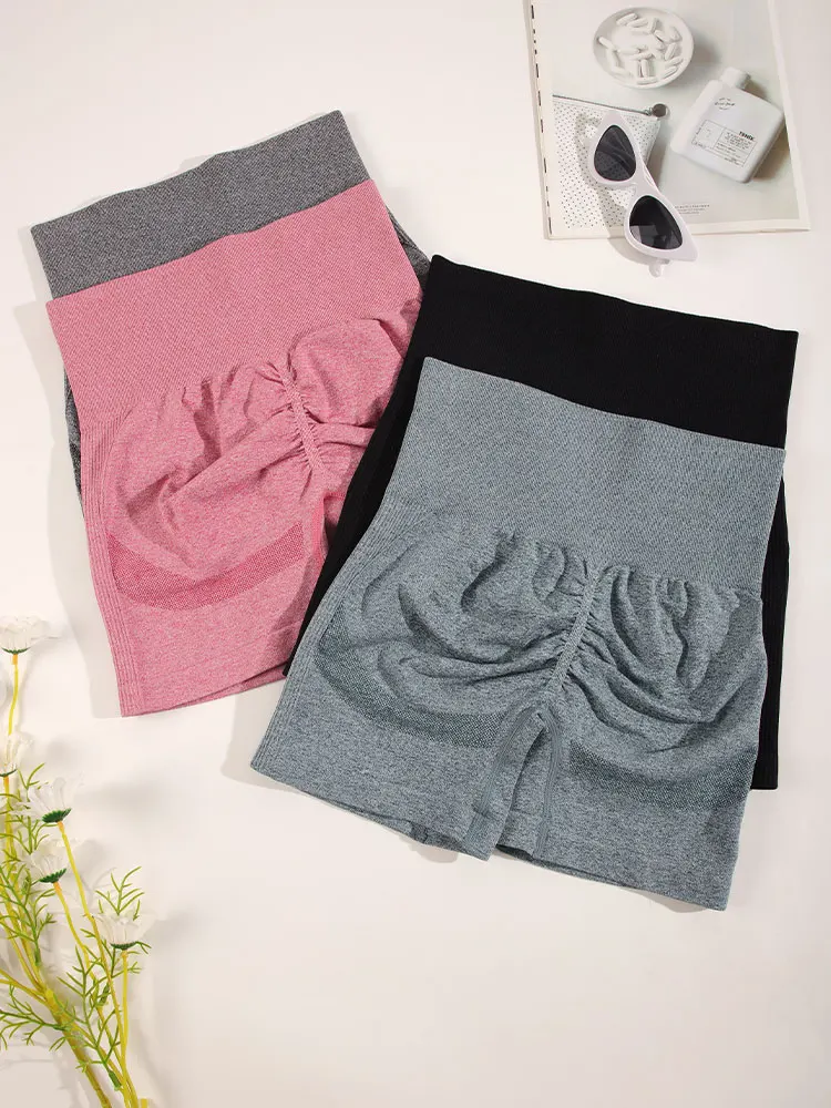 Pantaloncini da Yoga per il sollevamento del culo da donna CHRLEISURE sport senza cuciture Leggings da allenamento Fitness a vita alta da corsa