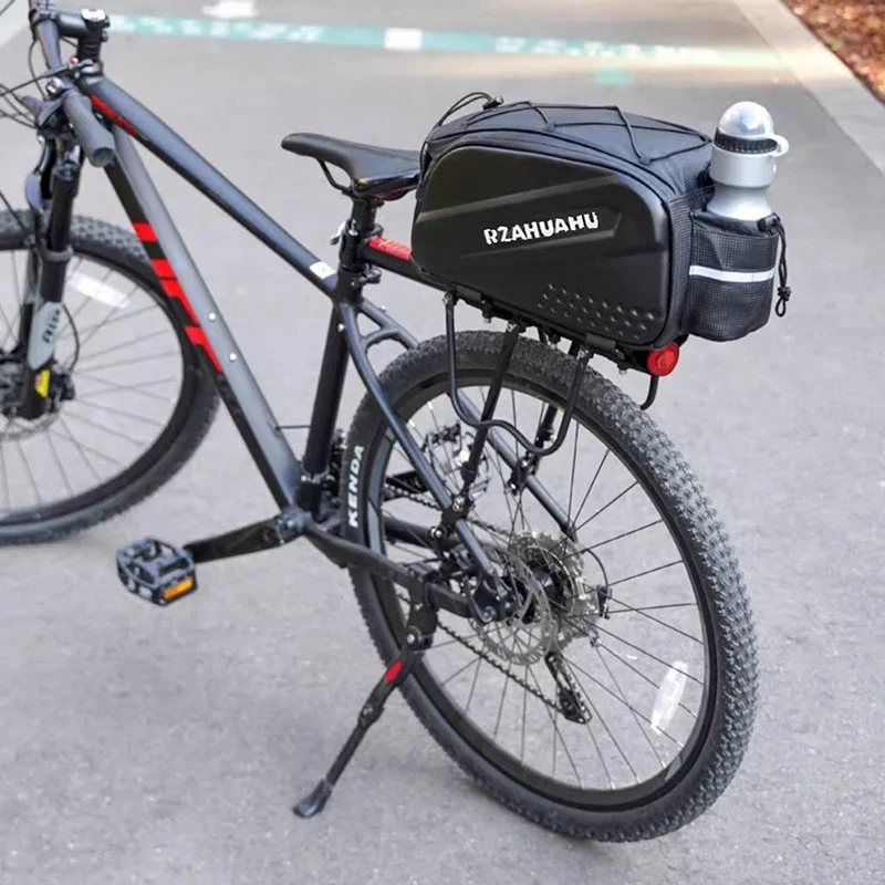 

Жесткая сумка для велосипеда на заднее сиденье, портативная сумка с плечевым ремнем и большой вместительными туристическими велосипедными аксессуарами, водонепроницаемая