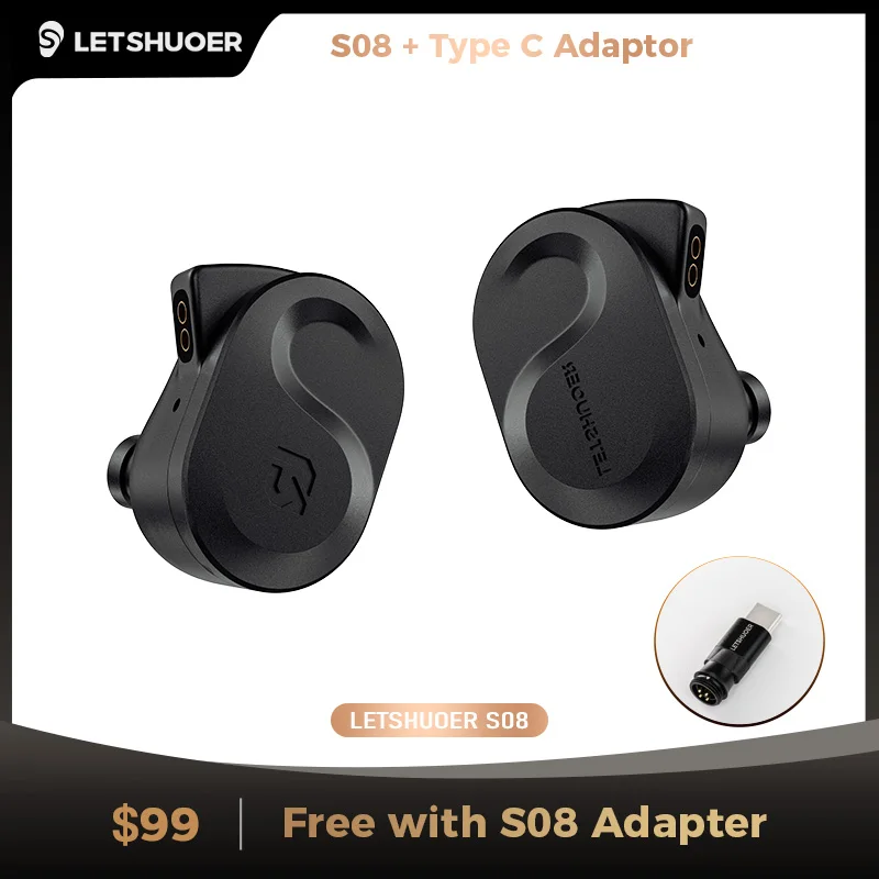 

Letshuoer S08 Fourth Generation in Ear Monitor Earphone Dual-coil 13mm Planar Magnetic Driver HiFi Wired in Ear Earbuds