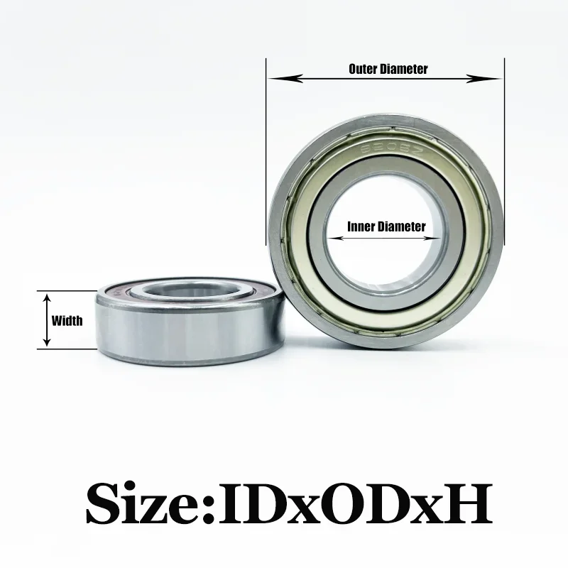 2/lote de rodamientos 6200 6201 6202 6203 6204 6205 6206 6207 ZZ, sello de Metal, rodamiento rígido de bolas de acero cromado de alta calidad y bajo ruido