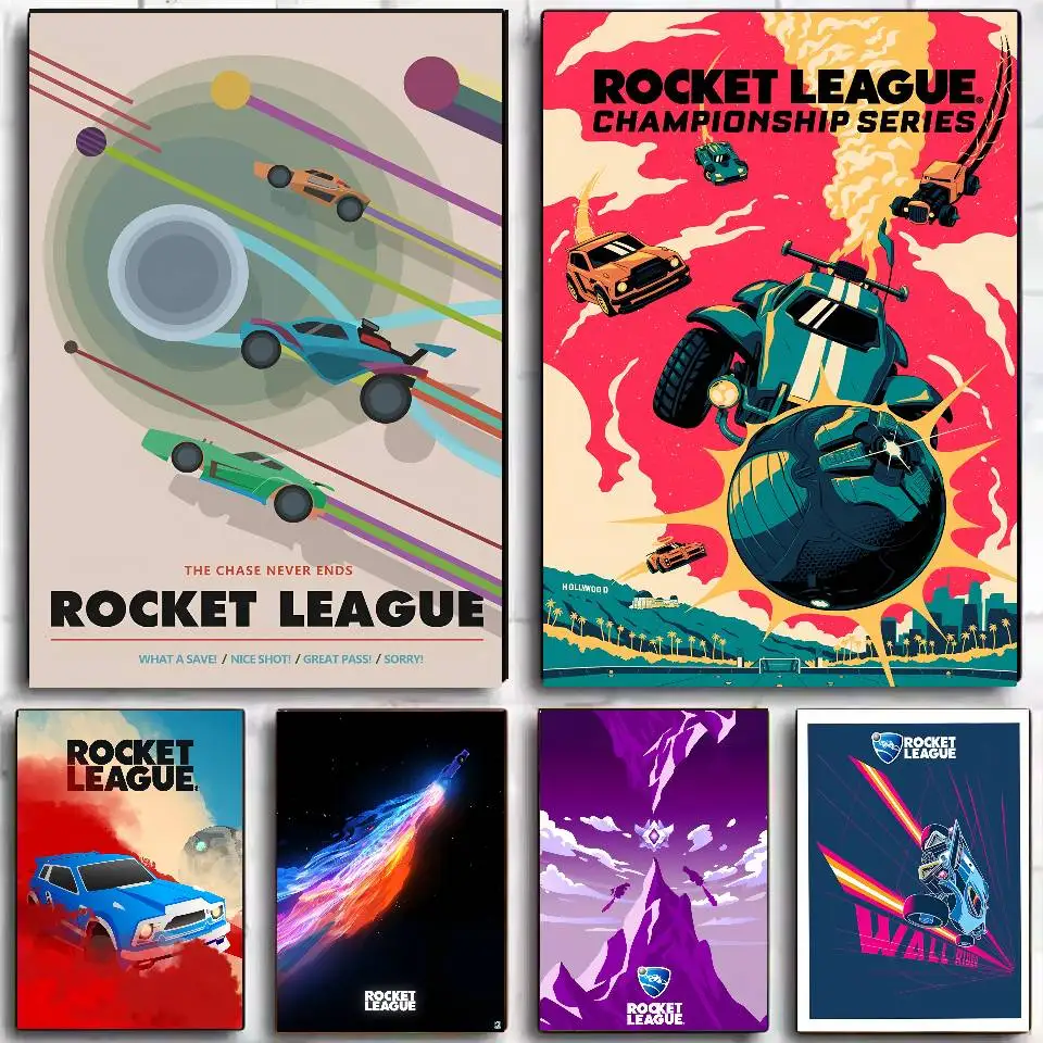 Jogo r-rocket l-league cartaz auto-adesivo arte adesivo de papel à prova dwaterproof água café casa bar dormitório decoração da parede
