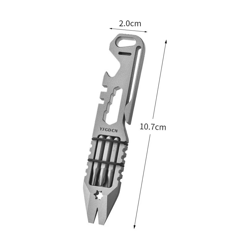 Titanium Alloy Multi‑Tool Pry Bar Outdoor Screwdriver Bottle Opener Portable EDC Camping Survival Multifunctional Wrench Tool