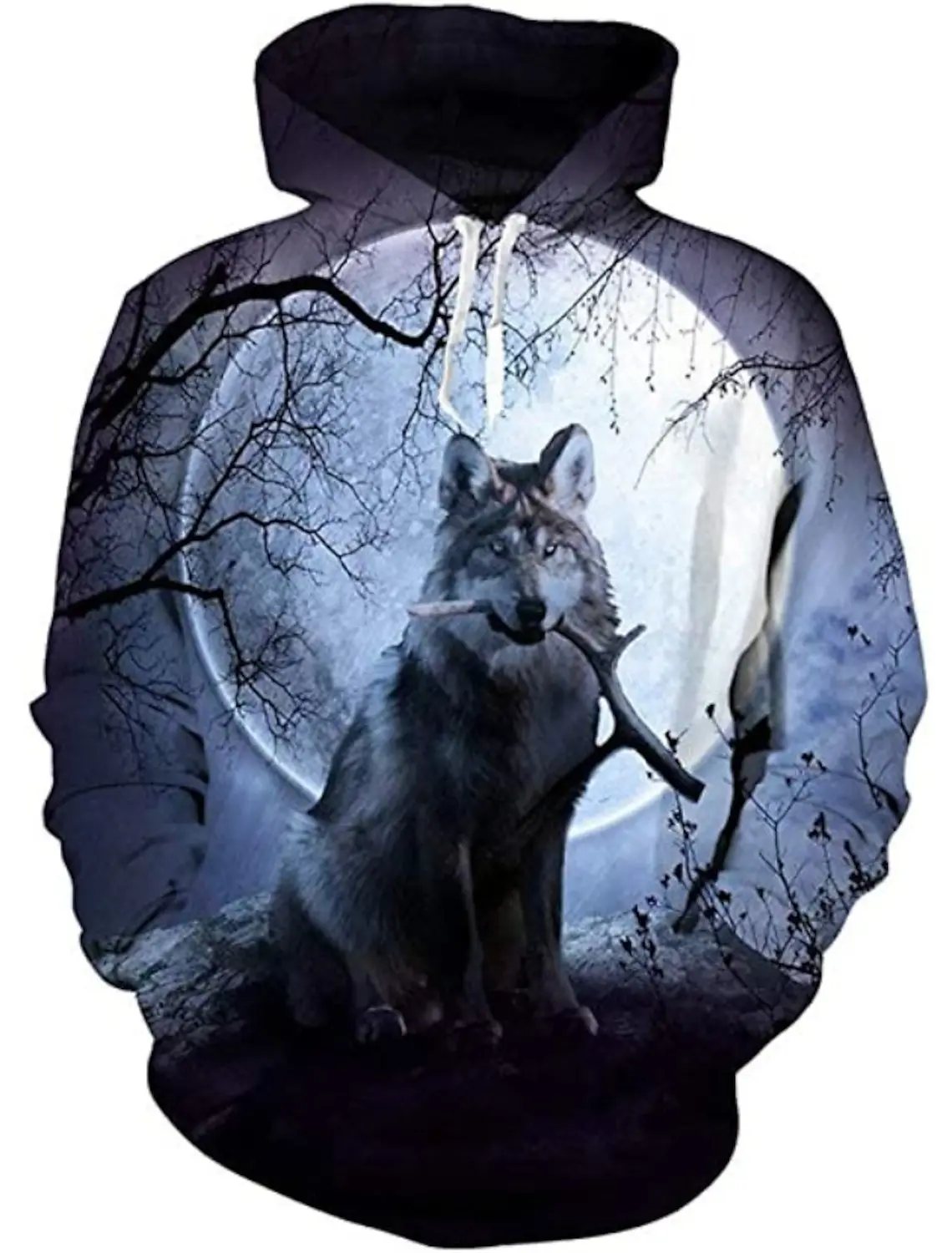 

2023 New Men's Hoodie Siberian Wolf King 3D Print Black Fun Hooded Print Hip Hop Street Trend Large European Size Free Shipping