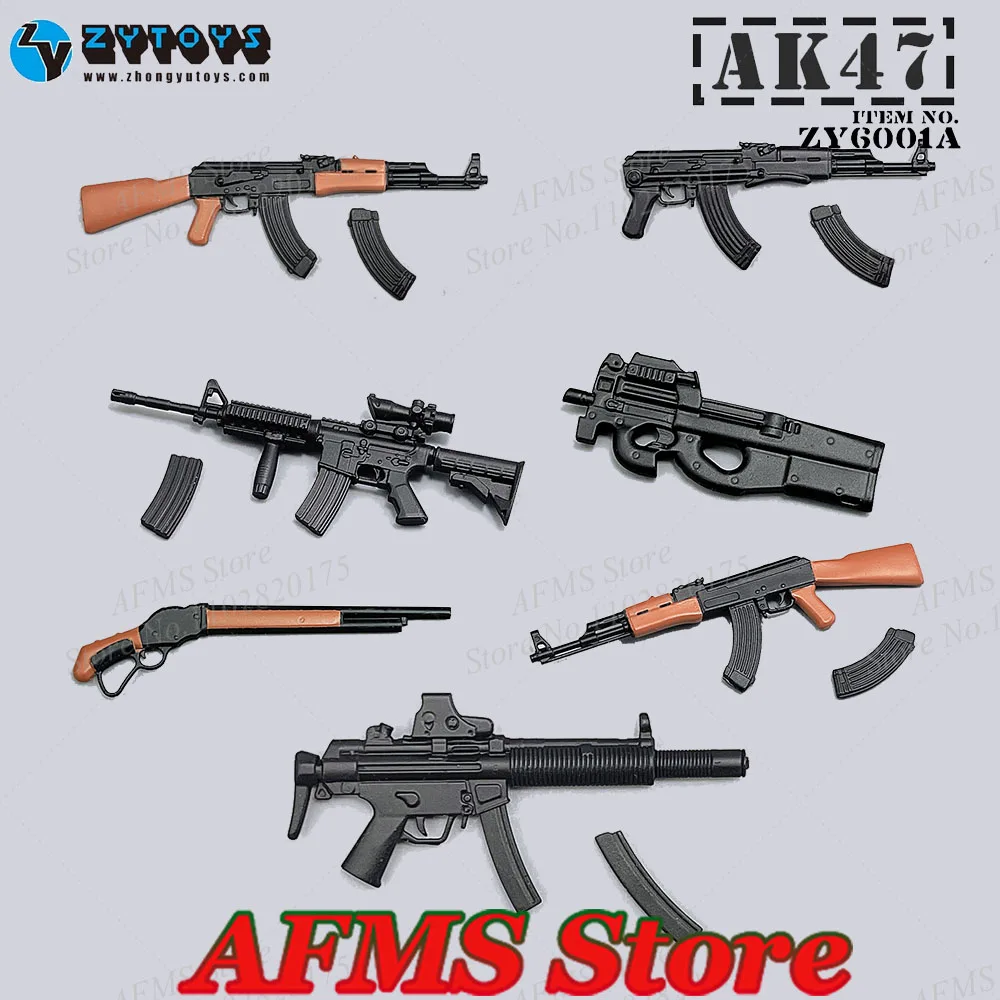 

ZYTOYS ZY6001A масштаб 1/12, коллекционная фигурка, пистолет MP5 M4 AK47 P90 M1887, аксессуар для кукол в стиле аниме, подходит для 6-дюймовой экшн-фигурки солдата