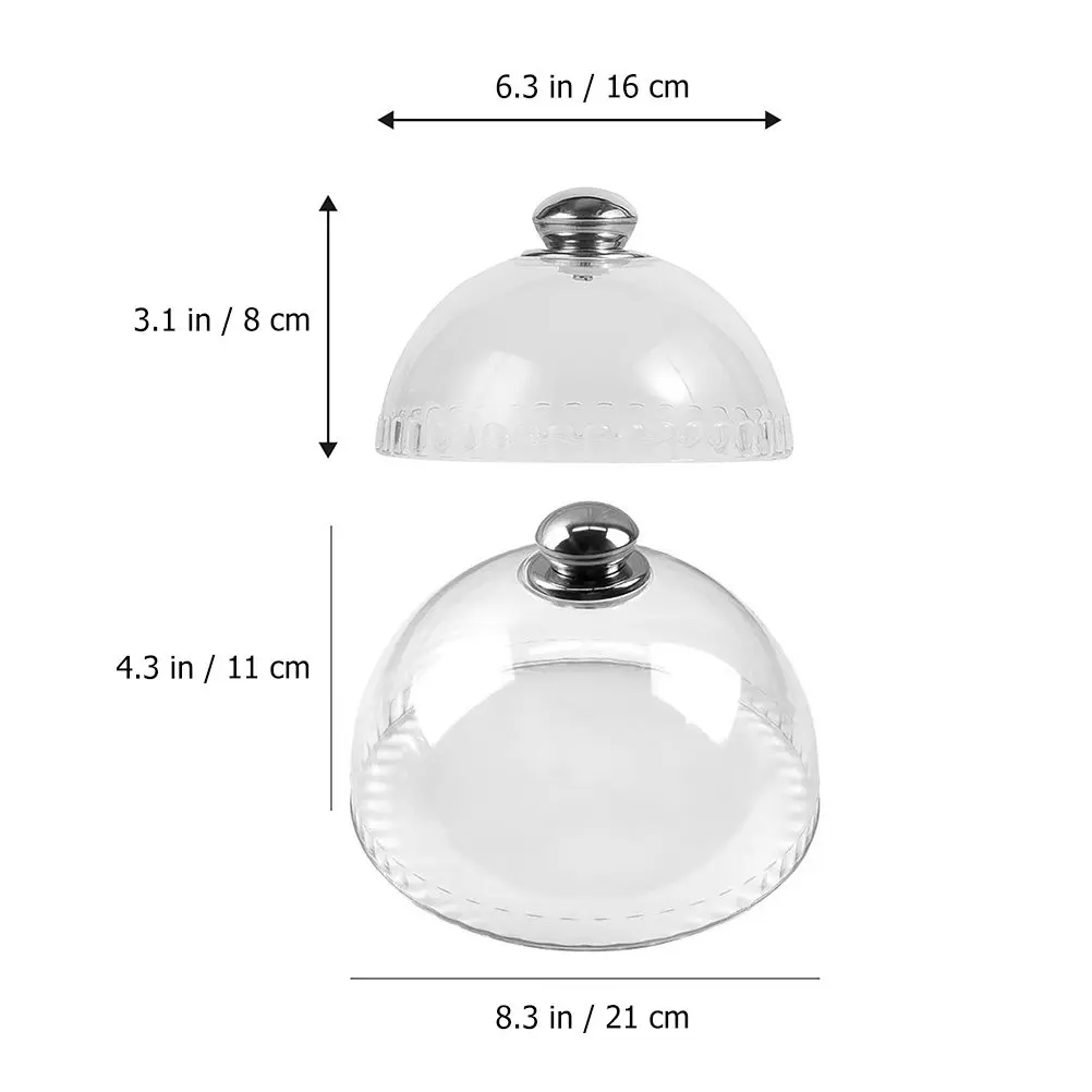 2Pcs Transparent Food Dome Covers for Cake Stand Dessert Tray Buffet Display Heat Preserving Dust Fly Proof Clear Reusable
