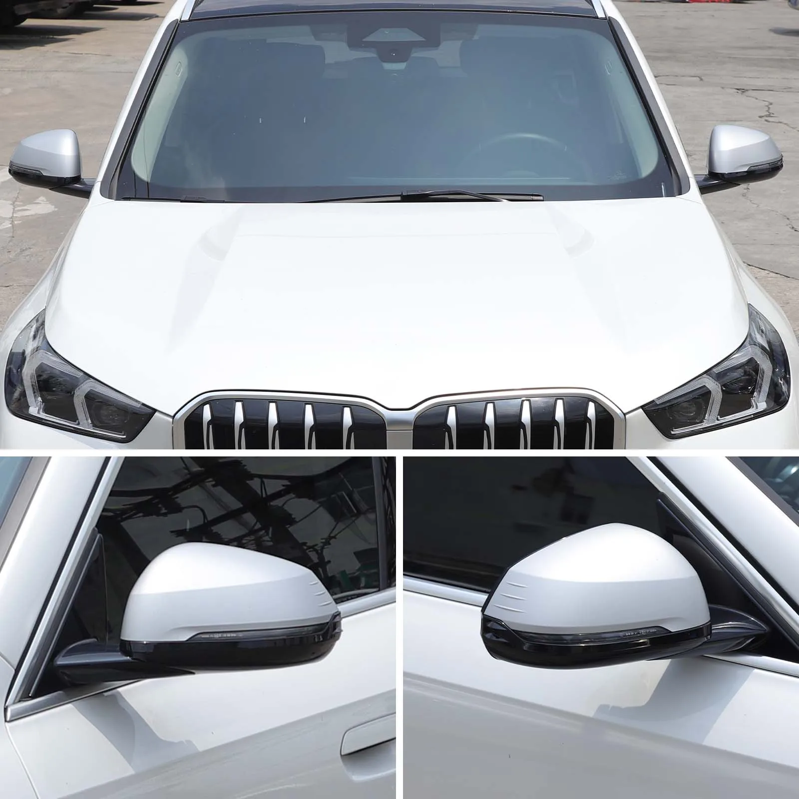 

For 2023+ BMW X1 rearview mirror anti-scratch trim ABS piano black car exterior accessories 2-piece set (left peptide)