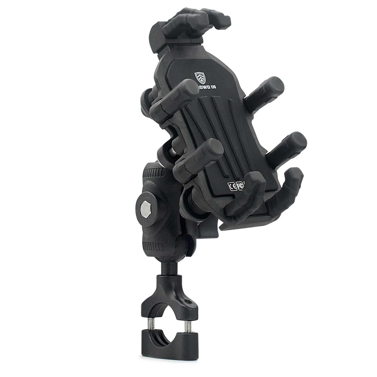 Motorcycle Phone Holder Aluminum Alloy Shock Absorbing 360° Rotating Handlebar Mount GPS Bracket for 5-7.3 Inch Phones