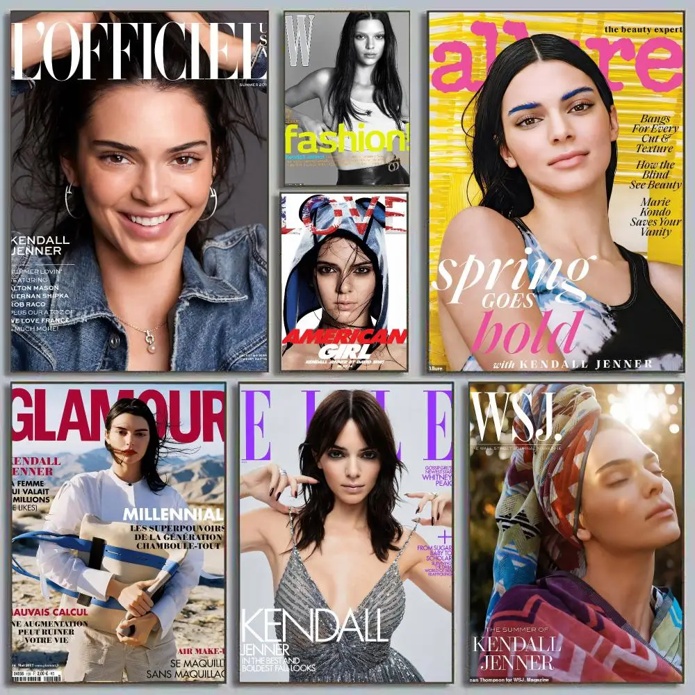 Kendall Jenner Fashion Icon Painting Calligraphy Eco-friendly canvas wall decor Vintage Office frameless