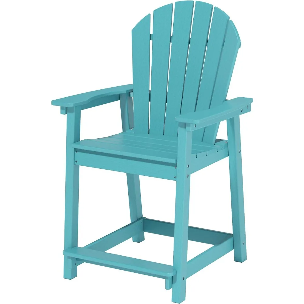 

tall adirondack chair, hdpe outdoor chair for garden, backyard, poolside, capacity 400lbs (1 pc, aruba blue)