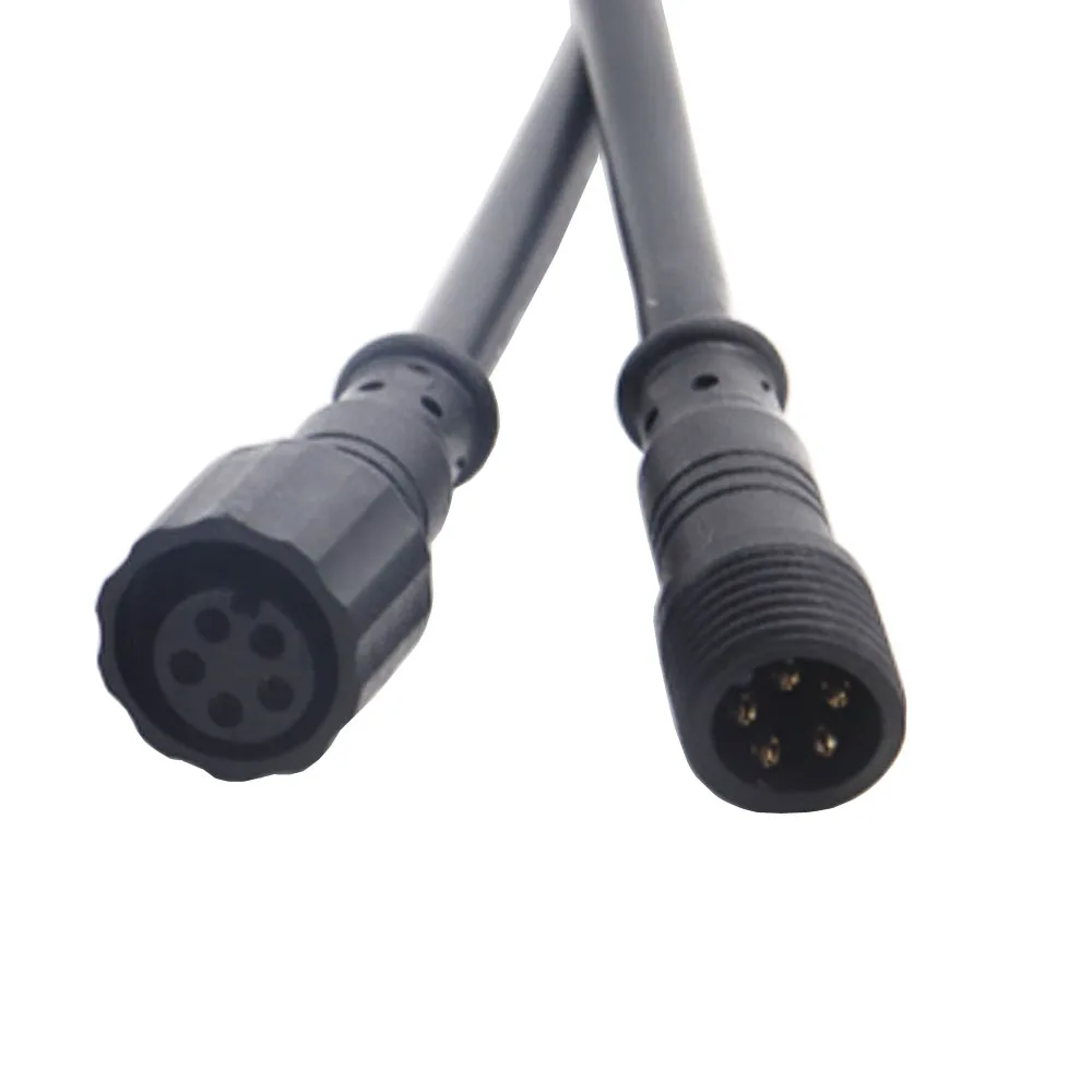 Wasserdichter LED-Stecker von Stecker zu Buchse 5/10/20/50/100 Paar 2-poliges/3-poliges/4-poliges/5-poliges schwarzes Kabel für LED-Licht leisten