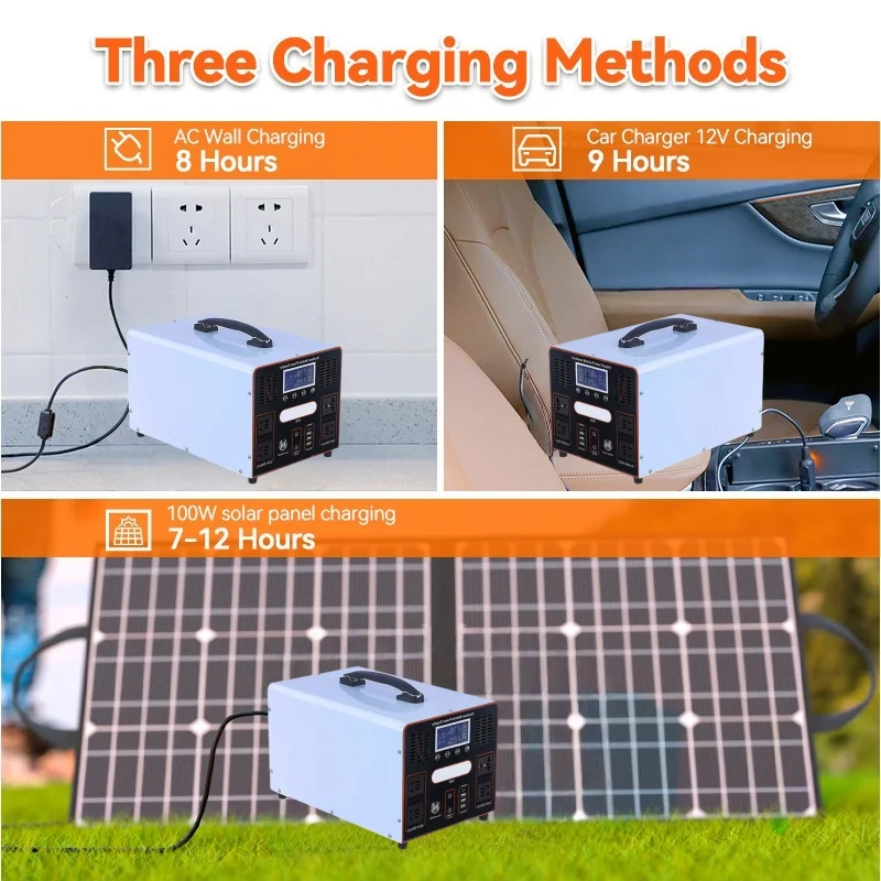 High Capacity 1200 Watt Portable Solar Power Station Camping Outdoor 10000 Watt LiFePO4 Battery MPPT Engineering Solar Panel Car