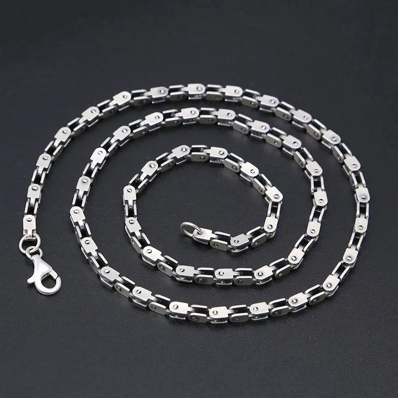 

S925 sterling silver men's necklace thick type bamboo necklace square domineering elegant single fashion accessories