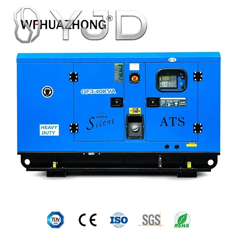 Diesel Generator Set Super Silent Ricardo Engine 30-50kVA Adjustable Output for Residential Household Standby Power