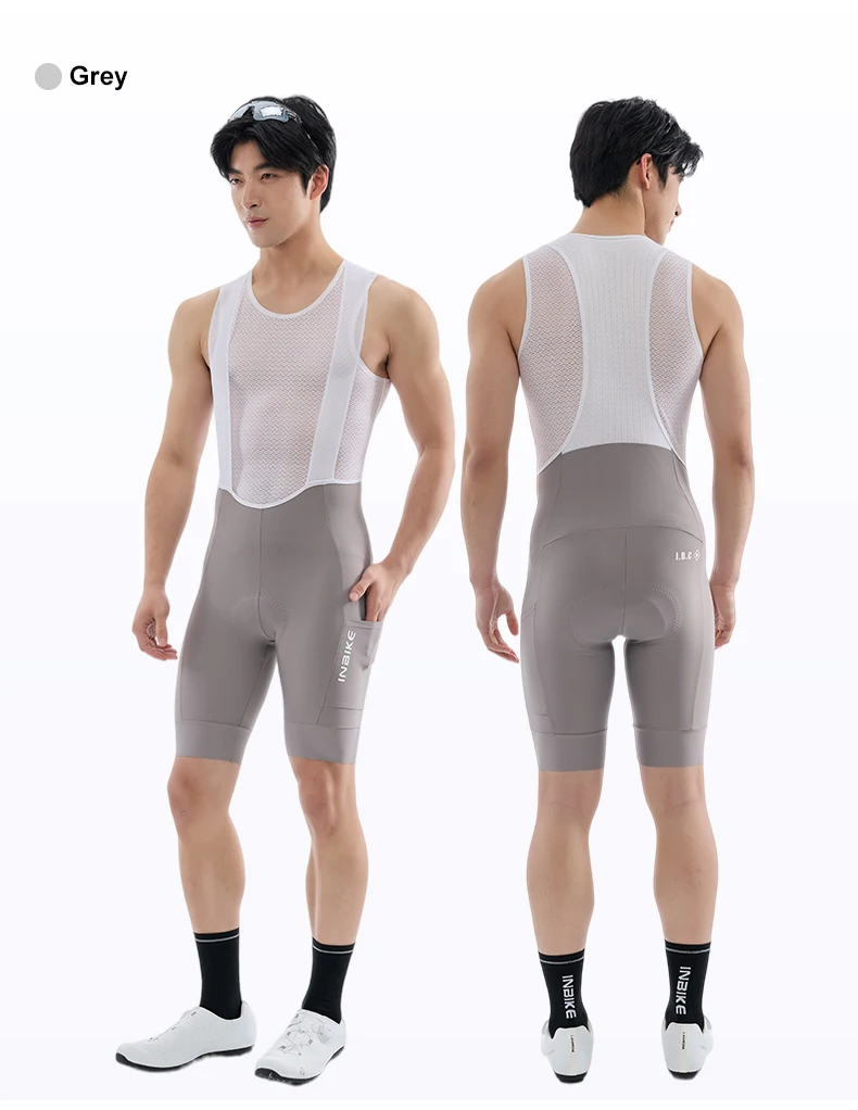 INBIKE Herren-Radtrikot-Shorts mit Polsterung, Sommer-Stoßdämpfende Atmungsaktive Schnelltrocknende Radsport-Trägerhose, MTB-Fahrradhose – Detail 14