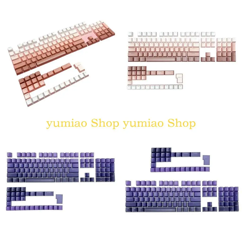 587B PBT Keycaps OEM Profile Gradients Color Through Customs Set for 61 64 68 75 98 104 108 Mechanical Keyboards