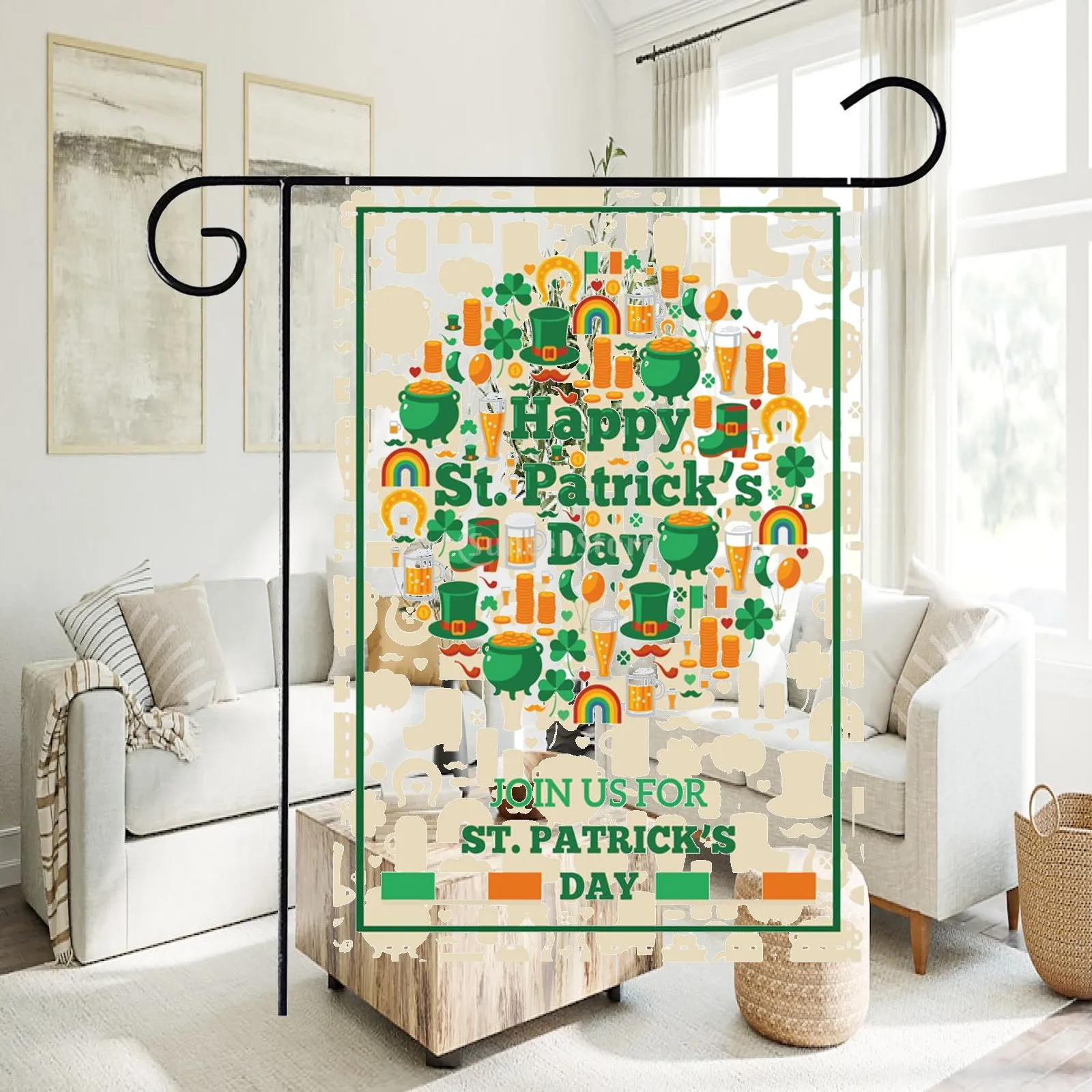 Happy St. Patrick's Day Garden Flag Vertical Garden Flag for Lawn