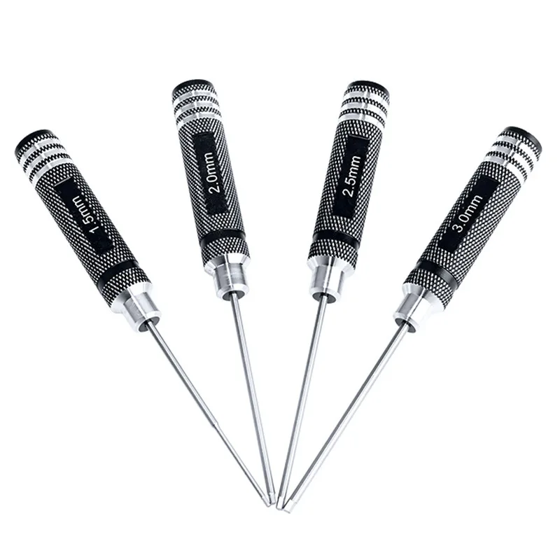 4pcs/set Hex Screwdrivers 1.5mm 2.0mm 2.5mm 3.0mm Screwdrivers Tool Kit RC Helicopter Plane Transmitter Car Boat Repair Tools