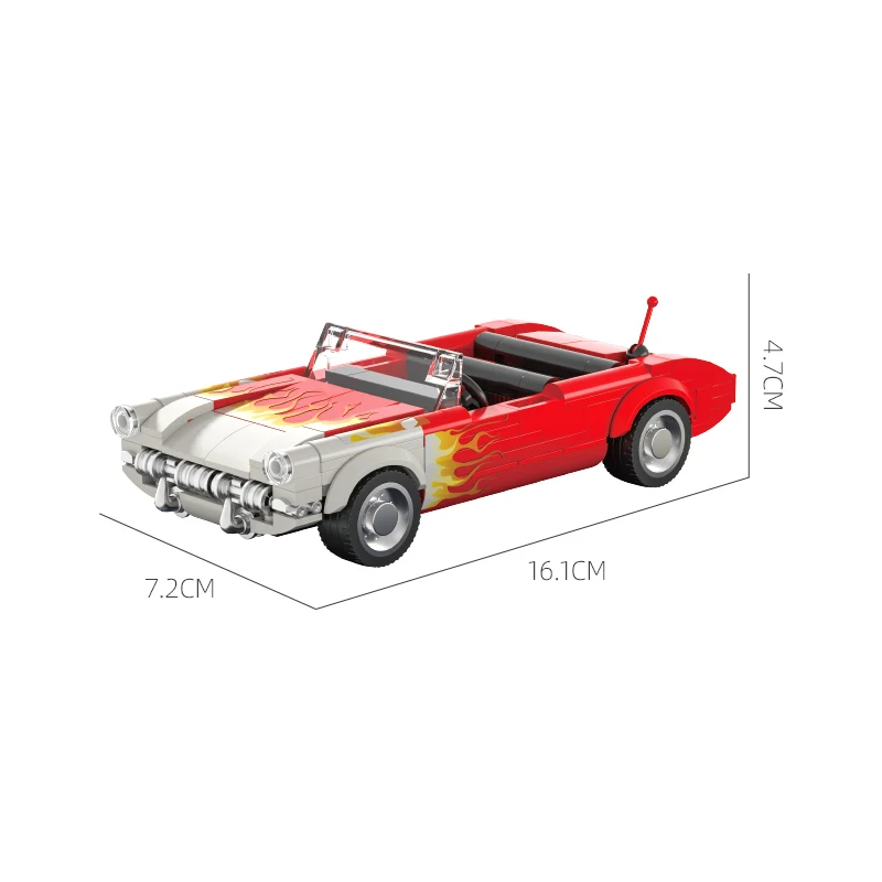MOC 250 قطعة سيارة العضلات اللبنات لعبة الجمعية متحمس أطقم منمذجة عرض سطح المكتب قوالب بناء مجموعة هدية الكريسماس الصبي #6
