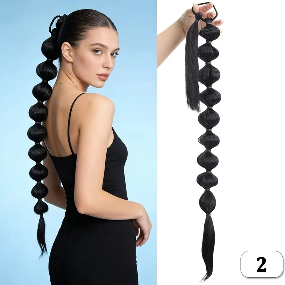 Extended Length Bubble Ponytail Extensions Voluminous Look Bubble Style Synthetic Hair Extensions Fluffy Texture