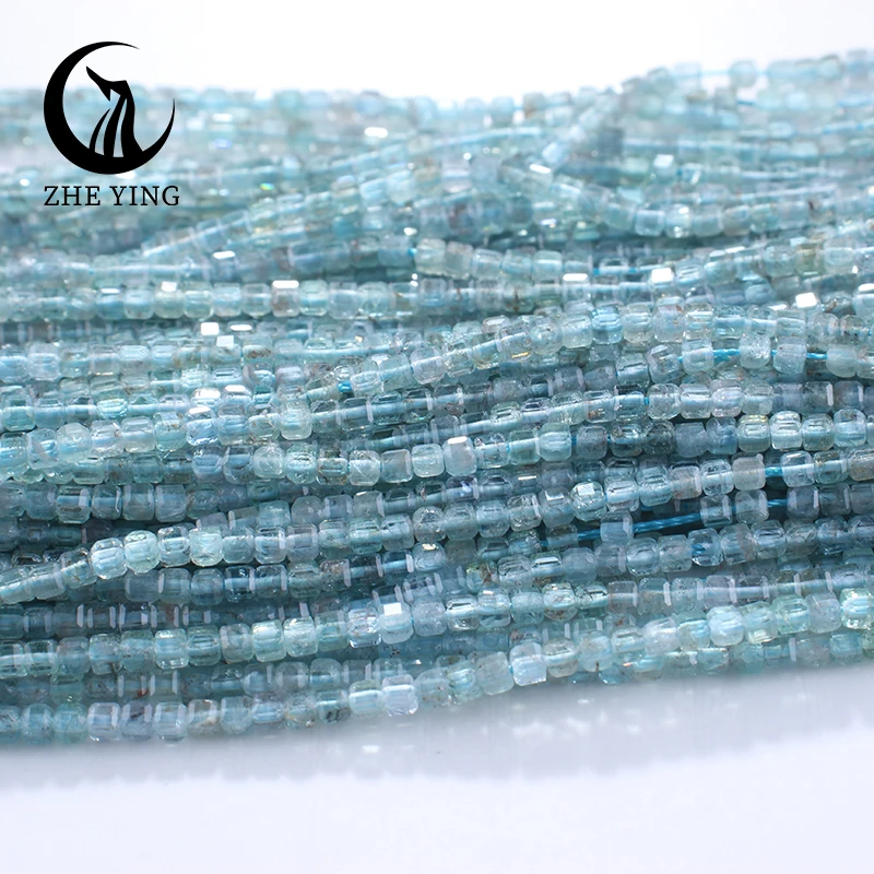 New 2.5mm Cube Natural Stone Apatite Faceted Beads Peridot Tourmaline Obsidian Loose Spacer Bead For Jewelry Making DIY Bracelet