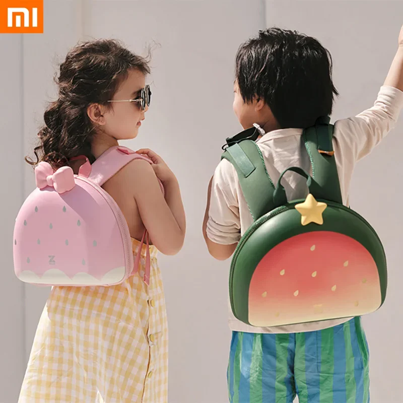 Imagem -02 - Xiaomi Bolsa de Escola dos Desenhos Animados Alunos da Escola Primária do Jardim de Infância Mochila Respirável Proteção Ridge Ombro Bolsa de Escola do Bebê