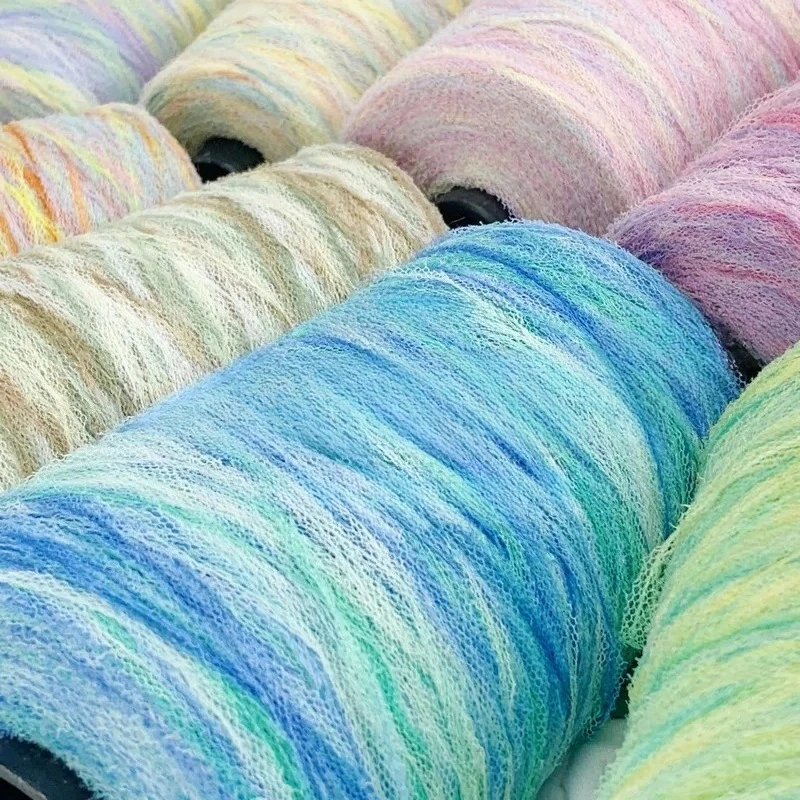 250g Mesh Cloth Yarn for Hand Knitting Polyester Crochet Yarn Thick Knit Line Sweater Hat Scarf Crocheting Bag Fancy Threads