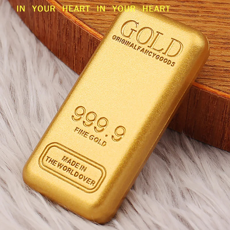 X】Imitation Gold Bars Brass Fake Gold Block Craft Collection Gift