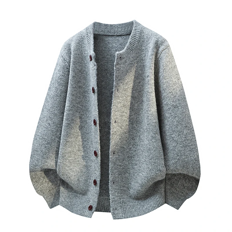 2026 Winter Men's High Quality sweater Comfortable Versatile Casual Jacket Men Plus-Size Solid Color Knit Cardigan male