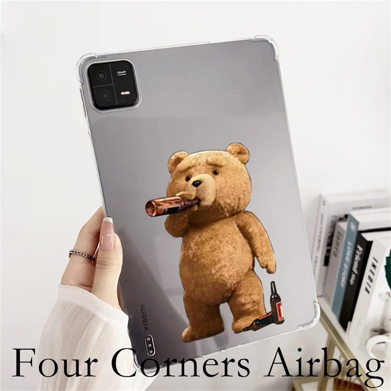 Funny Bear Soft Clear Funda for Xiaomi Pad 6 Case MI Pad 5 6 Pro 11 Inch Redmi Pad SE 11'' 10.61 '' Cover Airbag Shockproof Case