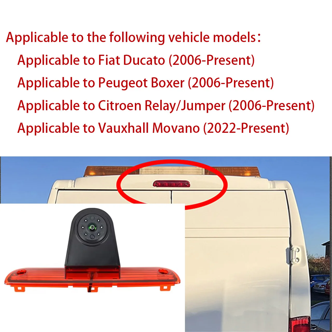 Applicable to Car Brake Light Rear View Camera Night Vision Reverse For Fiat Ducato Peugeot Boxer Citroen Jumper Set of clothes！