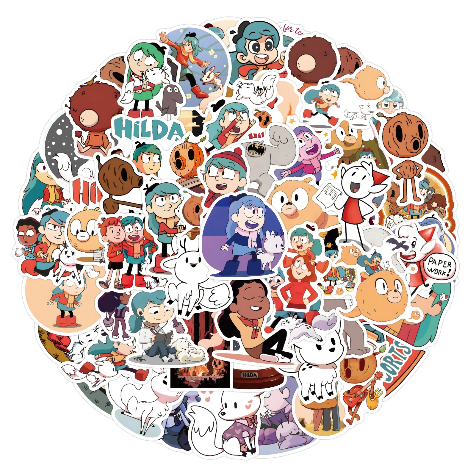 110PCS Cartoon Anime Hilda Sticker Waterproof Notebook Graffiti DIY Phone case Toy Wholesale Children Adventure Sticker