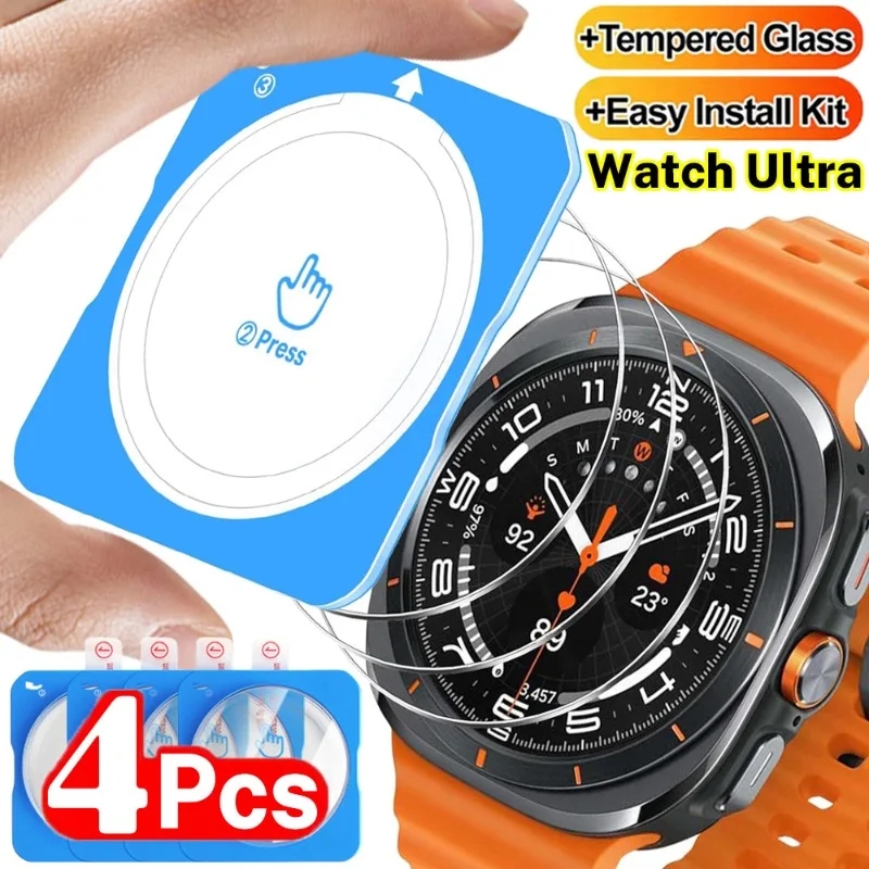 

1/2/3/4Set Tempered Glass Films for Samsung Galaxy Watch Ultra 2025 47mm Anti-scratch Screen Protectors with Easy To Install Kit