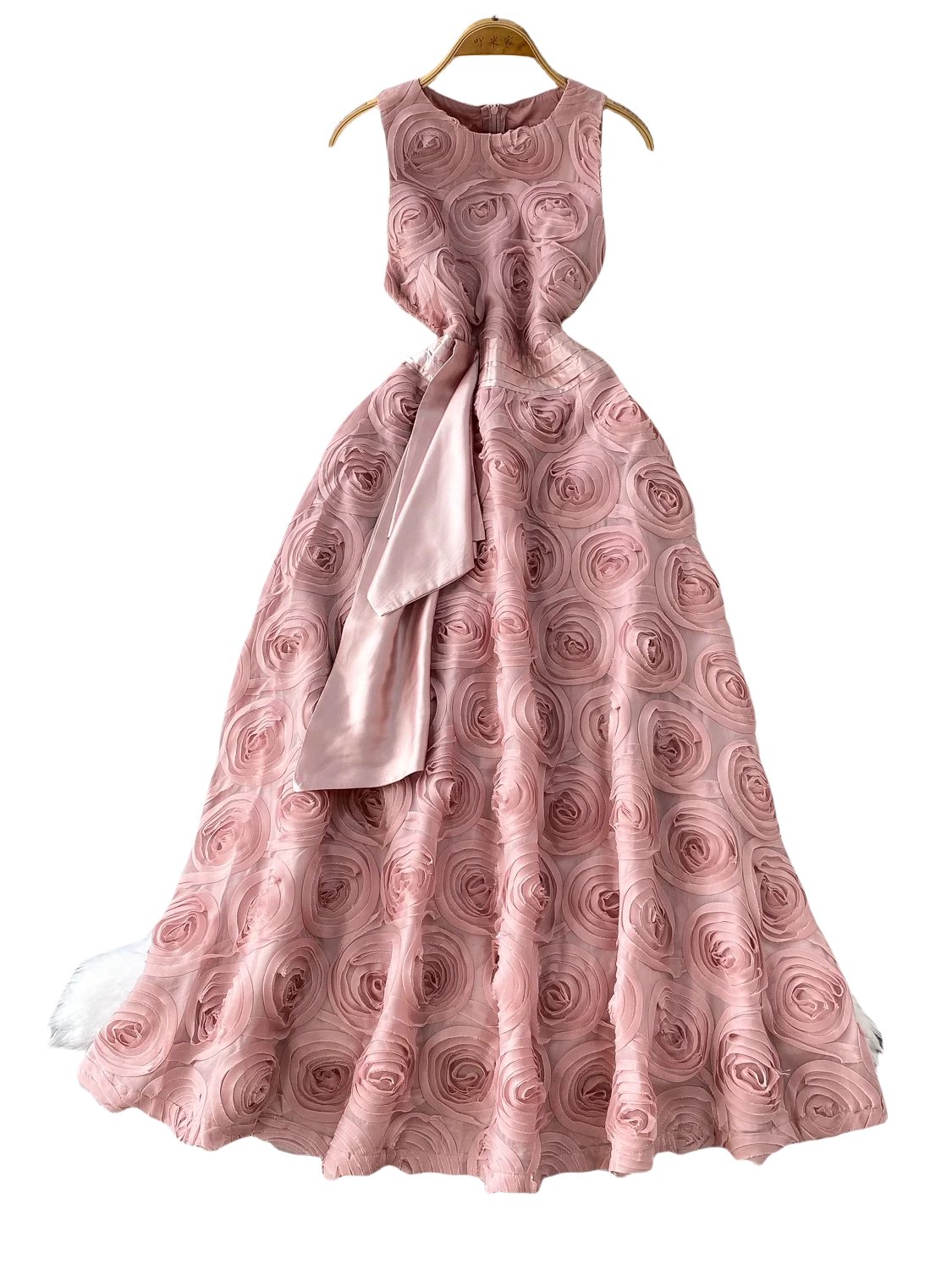 Ele round Ne Svel Dr Women's Summer High Waist Slimming Evening Gown Mid-Length A-Line Skirt Korean Sle