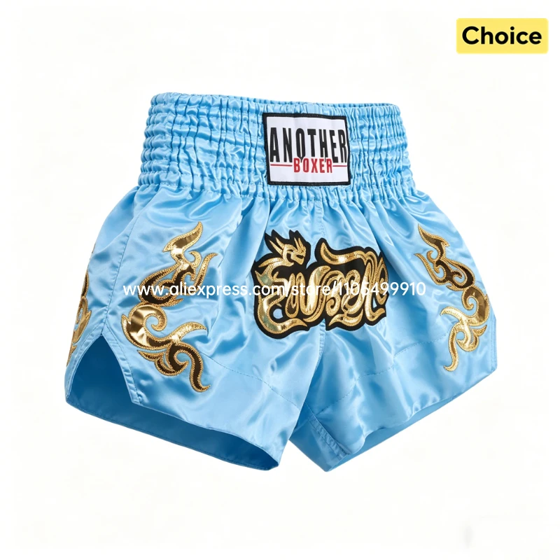 Professionelle Kampfshorts für Herren Muay Thai Boxhosen Premium Satin Kickboxen MMA Sport Sparring Training Wettkampf-Uniform