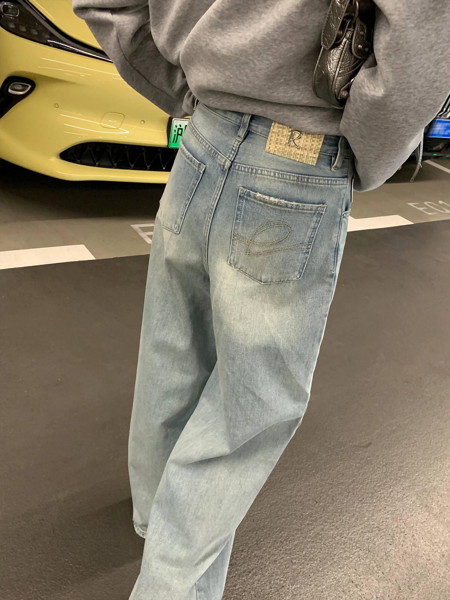 

Удобные женские джинсы с высокой талией, прямые, из хлопкового денима, свободного кроя, светло-голубые, широкие брюки, повседневные, на все сезоны