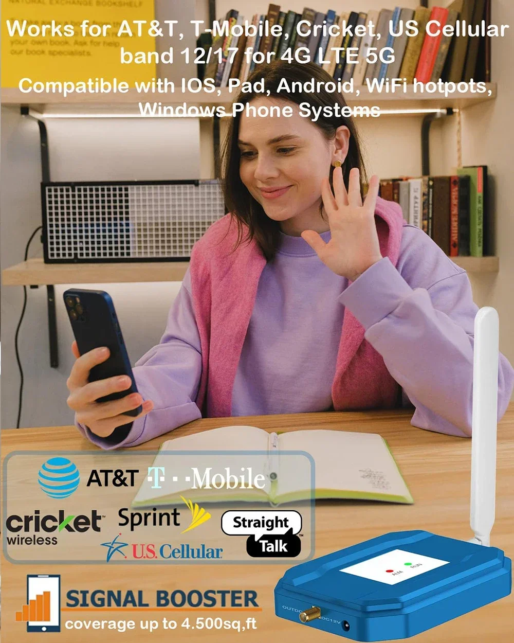 20252024 Improved Cell Phone Signal Booster on Band12,17,13 AT&T T Mobile Cell Signal Booster ATT 5G 4G LTE Cellular Extender