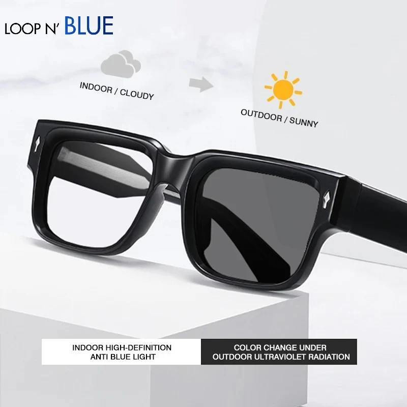 

LOOPNBLUE, очки с блокировкой синего света для мужчин, фотохромные линзы, прозрачные очки, очки для чтения, женские солнцезащитные очки, очки