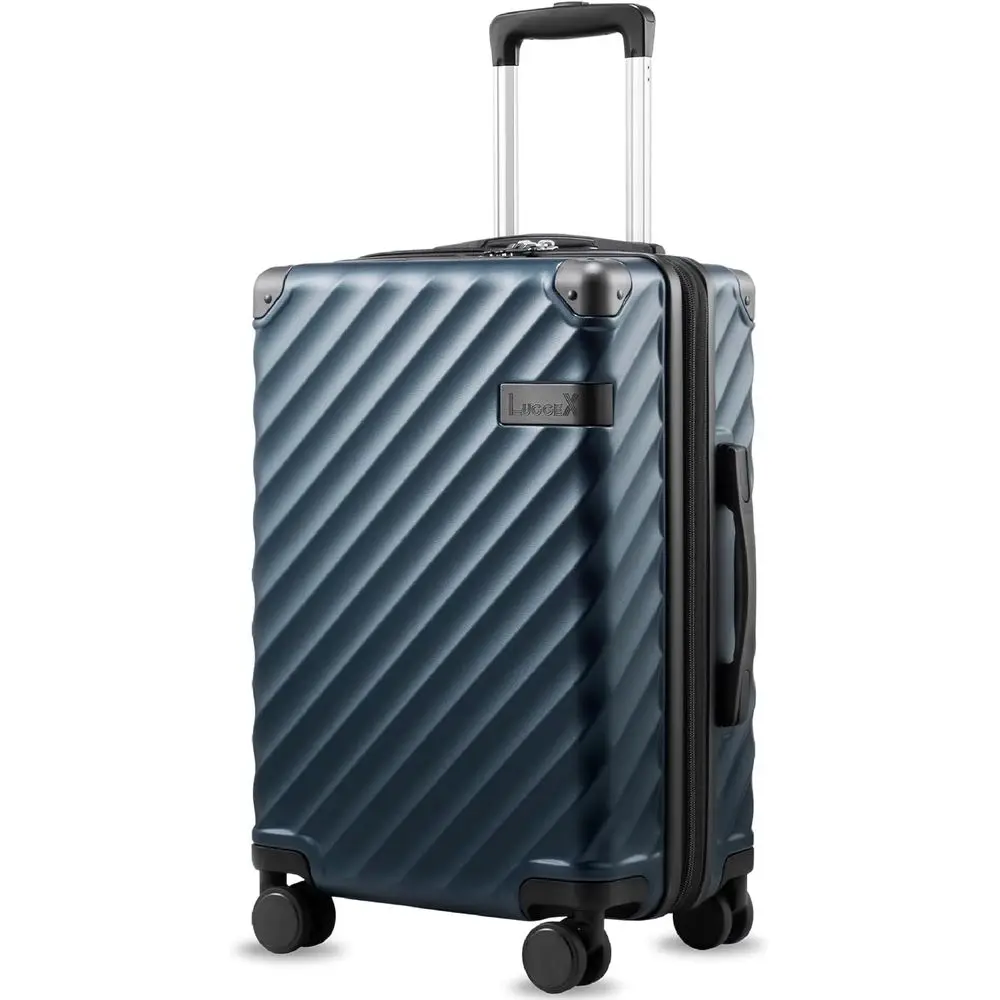 

Expandable Polypropylene Hard Shell Suitcase, 20 Inch, Navy Blue, 40-44L Capacity, Airline Approved