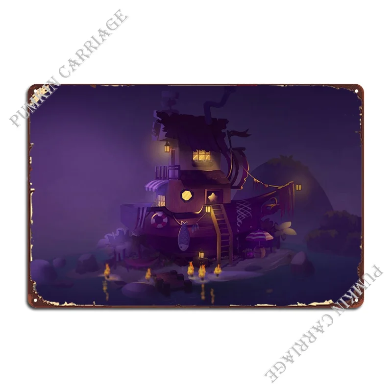 Shipwreck Night Metal Sign Decoration Plaques Cave Poster Tin Sign Poster