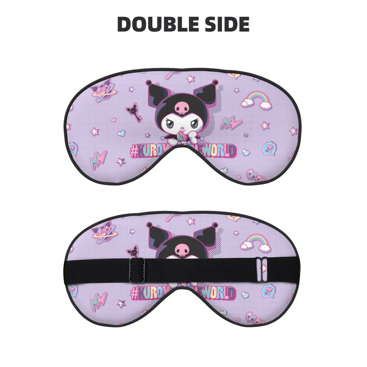 Sanrio Kuromi Sleep Mask for Side Sleeper 100% Light Blocking Sleeping Eye Mask Cover for Women Men