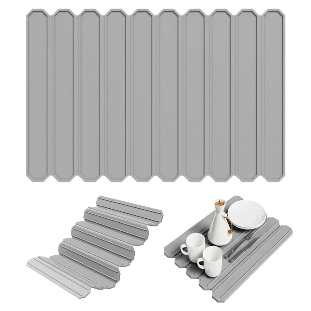 

Quick-drying Kitchen Drying Mat Collapsible Non-slip Silicone Drain Pad Multi-functional Countertop Protector