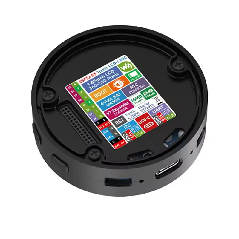 ESP32-S3 1.85 Inch Round Touch LCD Development Board 360×360 Speaker Box Support Wi-Fi & Bluetooth BLE 5 For AI Voice Chat Robot