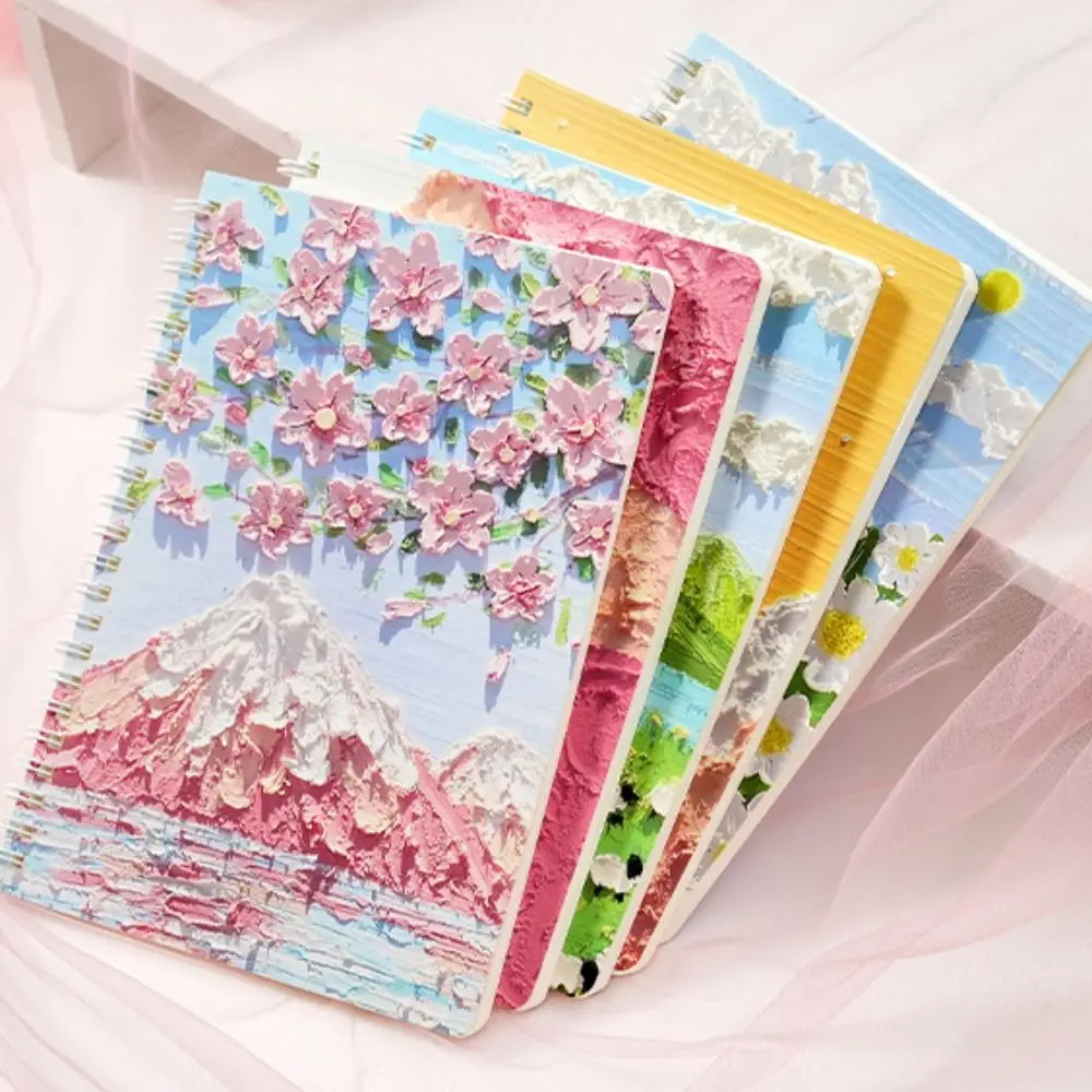 Kawaii ภาพวาดสีน้ํามันหลวมโน้ตบุ๊คแผ่นเขียน 60 แผ่น Notepad หนังสือที่ถอดออกได้น่ารักสายคู่มืออุปกรณ์สํานักงาน