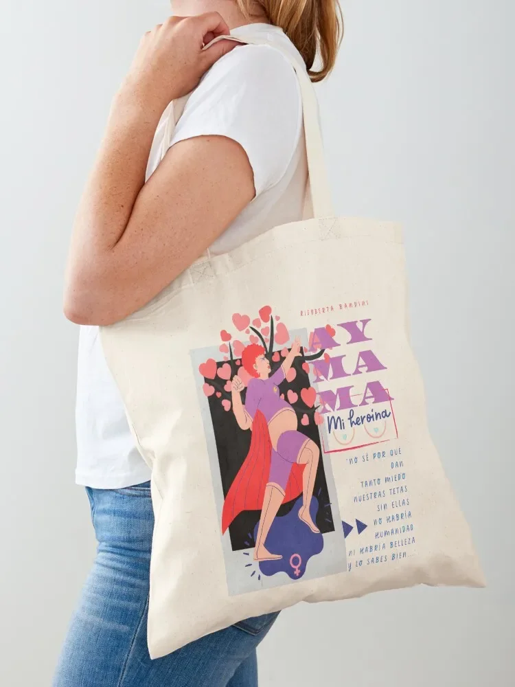 Ow mom!. Female empowerment poster. Tote Bag shopper bags for women tote bag screen large size bags custom tote bag