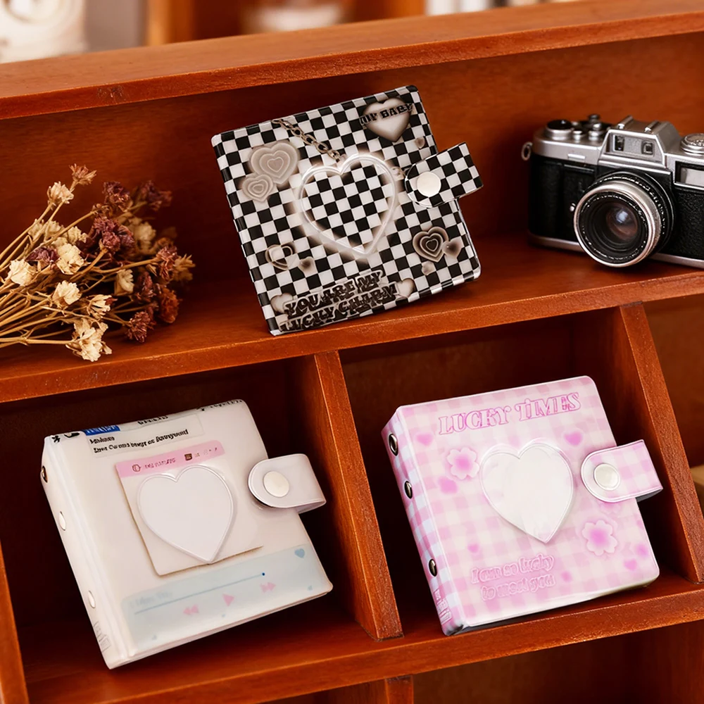 1pc Retro Style Mini Photo Binder, Plastic Card Album, Perfect for Anime & Star Cards, For Idol Fan Photocard Collection