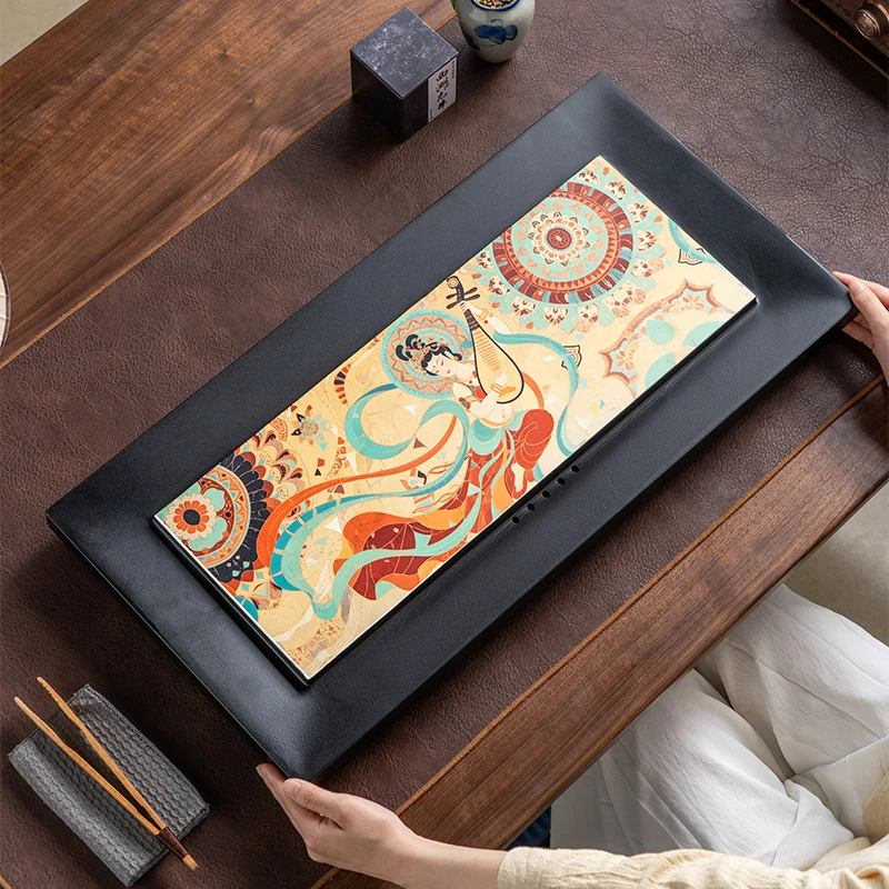 

Luxury Chinese Tea Tray Desk Coasters Serving Table Valet Decorative Tea Tray Accessories Saucer Bandejas Home Decorationgs