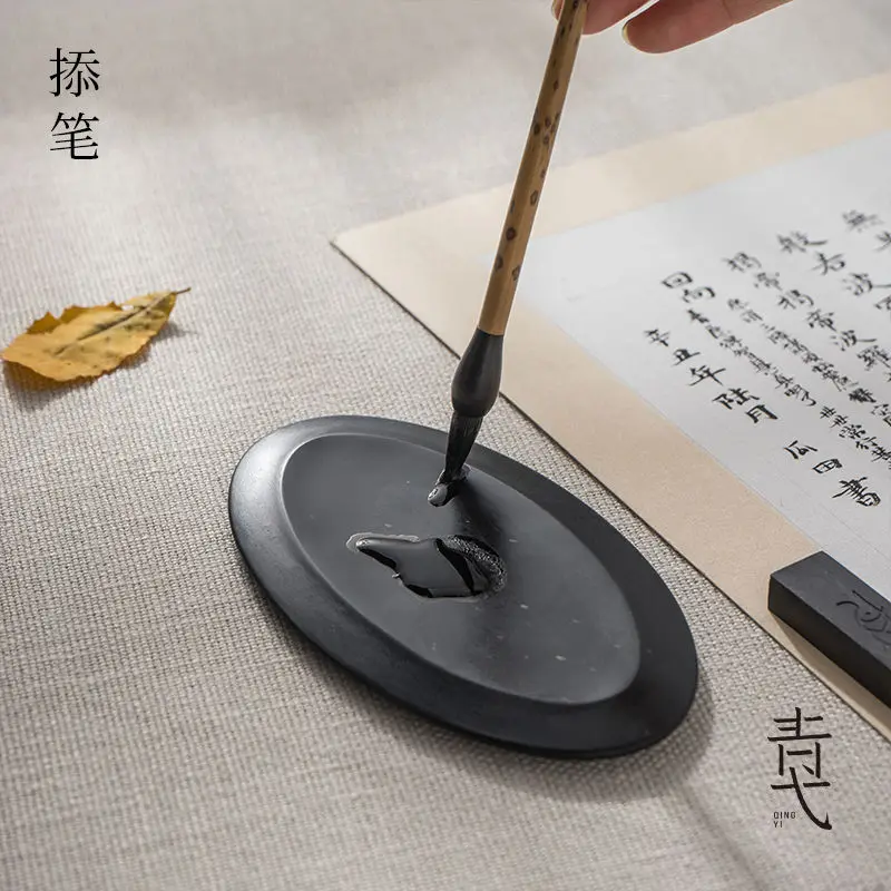 

Natural Raw Stone Plain Inkstone Grinding Ink Strip Ink Column Small Calligraphy Brush Inkstone In She County, Anhui Province