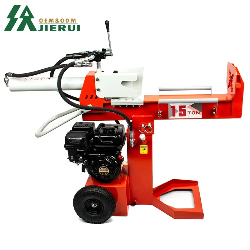 Commercial Grade Gasoline Wood Splitter with Powerful Splitting Force Professional Grade 15-Ton Log Splitter with Dual Action