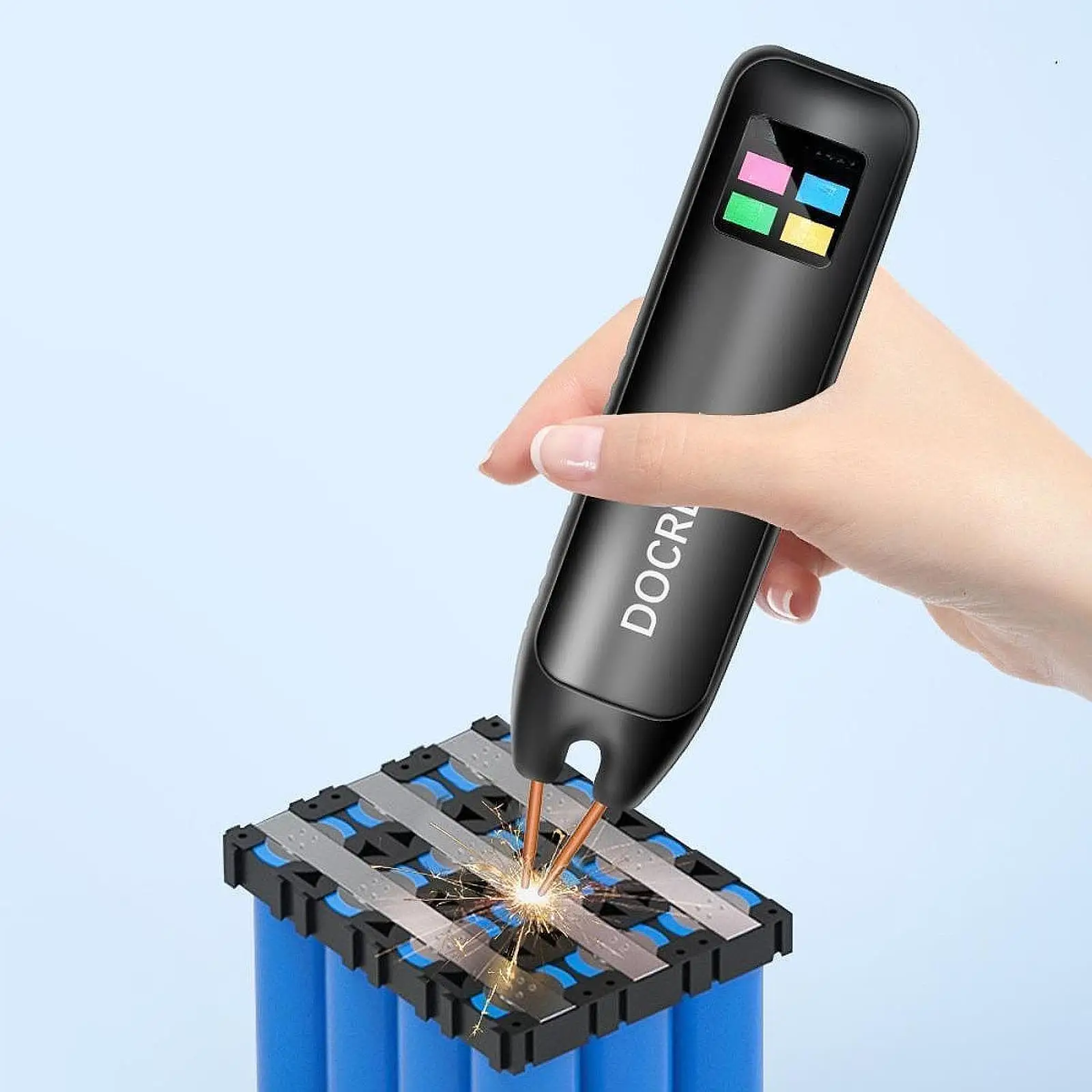 Portable DIY Spot Welding Machine LCD Display Adjustable for Small Welder Battery Pack Assembly