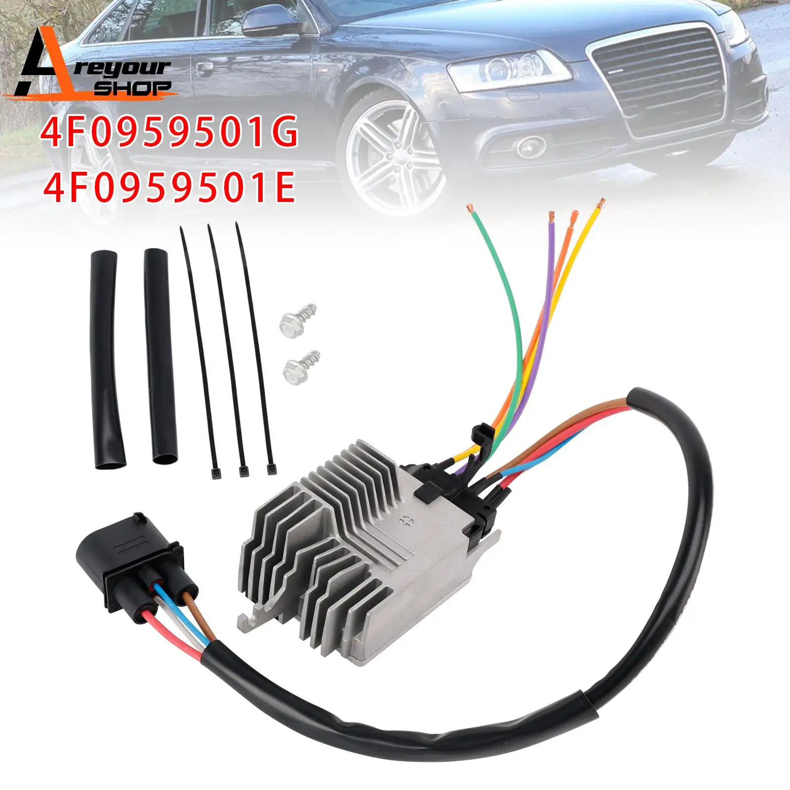 

Radiator Fan Control Module for Audi A6 2004 2005 2006 2007 2008 2009 2010 2011 4F0959501G 4F0959501E